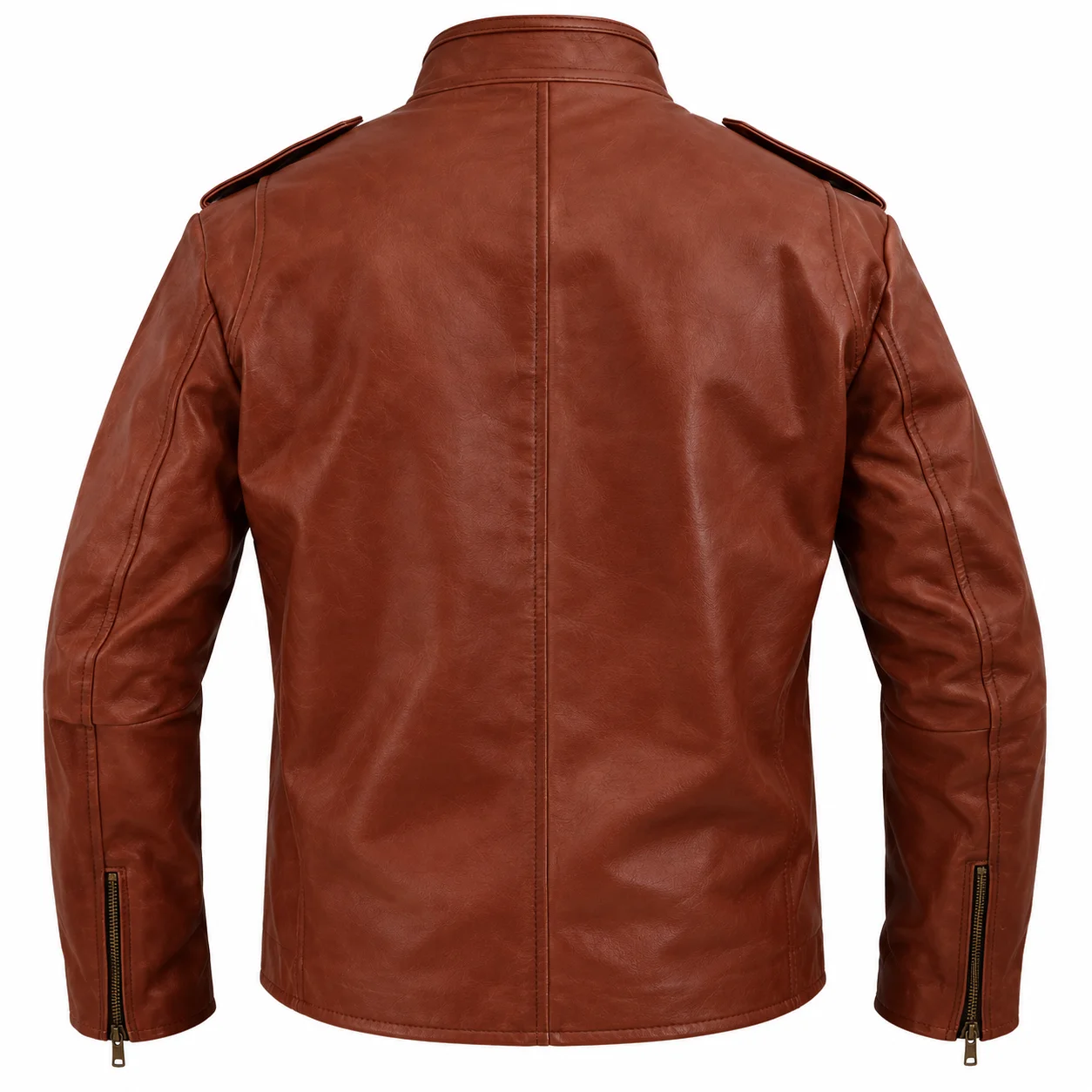 Men’s Ash Williams Brown Genuine Leather Jacket – Ash vs Evil Dead Style Biker Jacket - Image 4