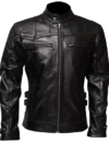 Men’s Black Genuine Leather Biker Jacket David Beckham Inspired Motorcycle Jacket