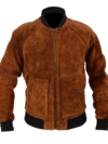 Men’s Brown Suede Bomber Jacket
