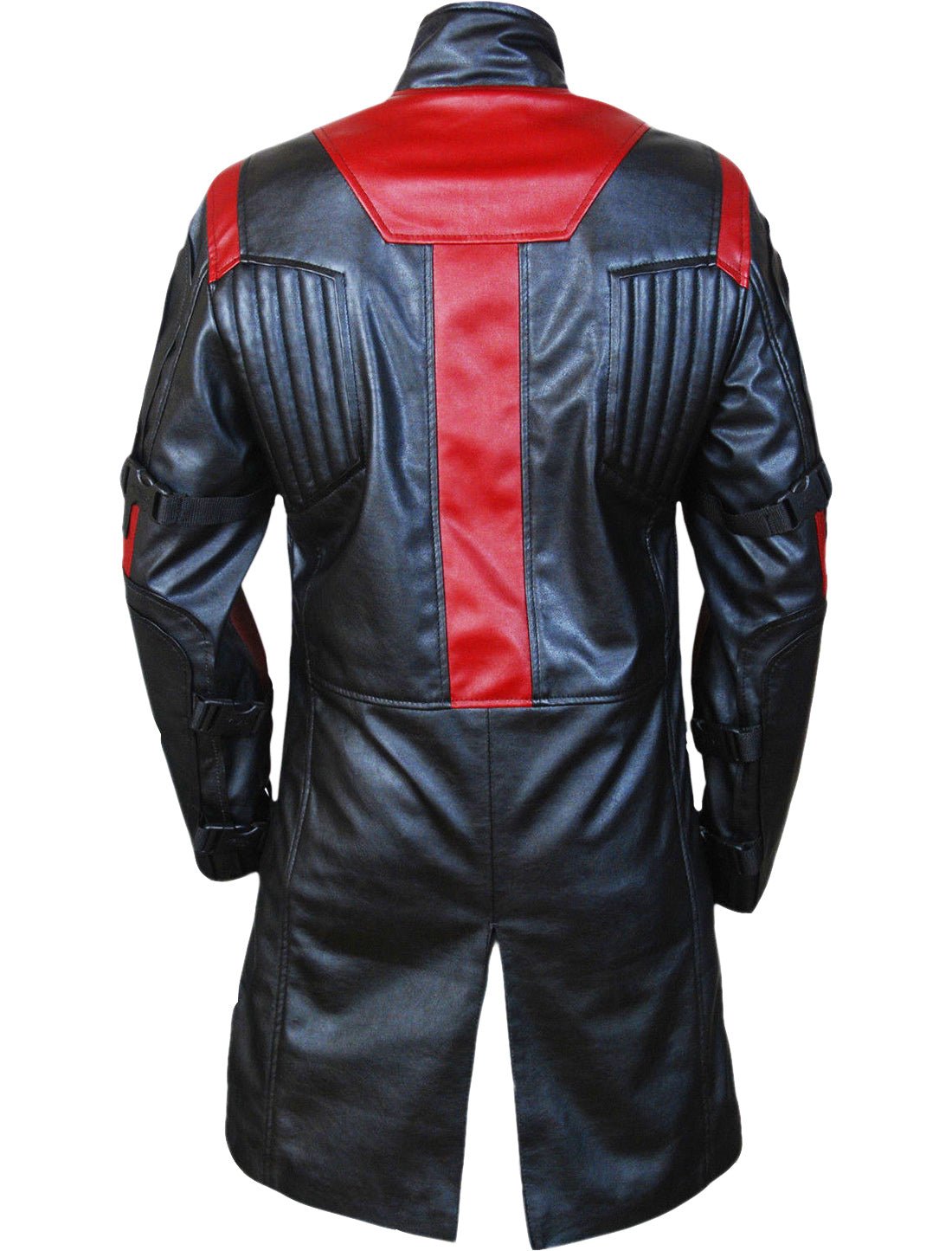 Jeremy Renner “Hawkeye” Black & Red Leather Long Coat Avengers: Age of Ultron Movie Replica - Image 3