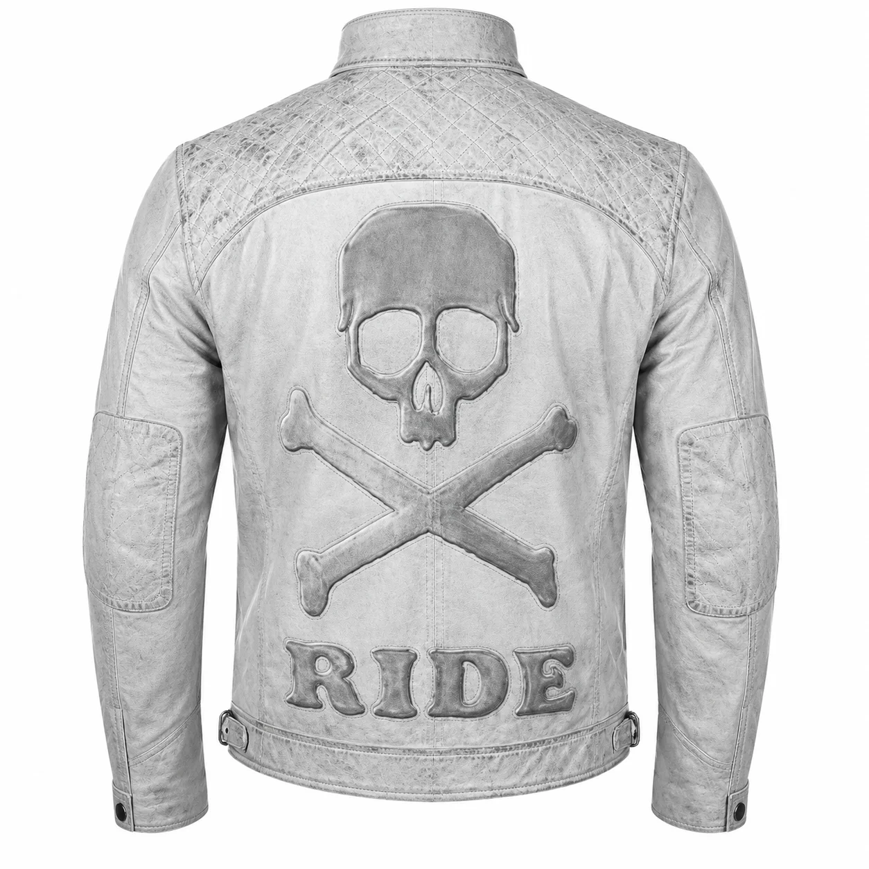 Men’s Vintage Distressed Genuine Leather Cafe Racer Jacket - Image 4