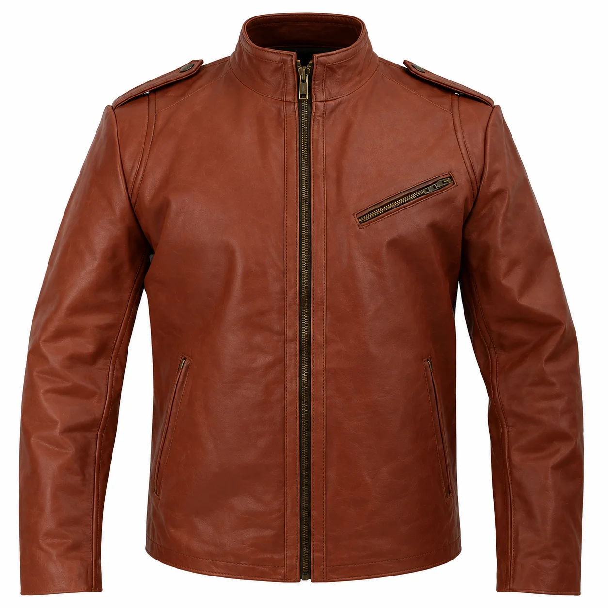 Men’s Ash Williams Brown Genuine Leather Jacket – Ash vs Evil Dead Style Biker Jacket - Image 3
