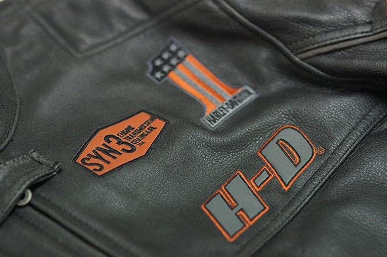 Harley-Davidson Leather Maker H-D Screaming Bald Eagle Rider Vintage Biker Black Jacket - Image 3