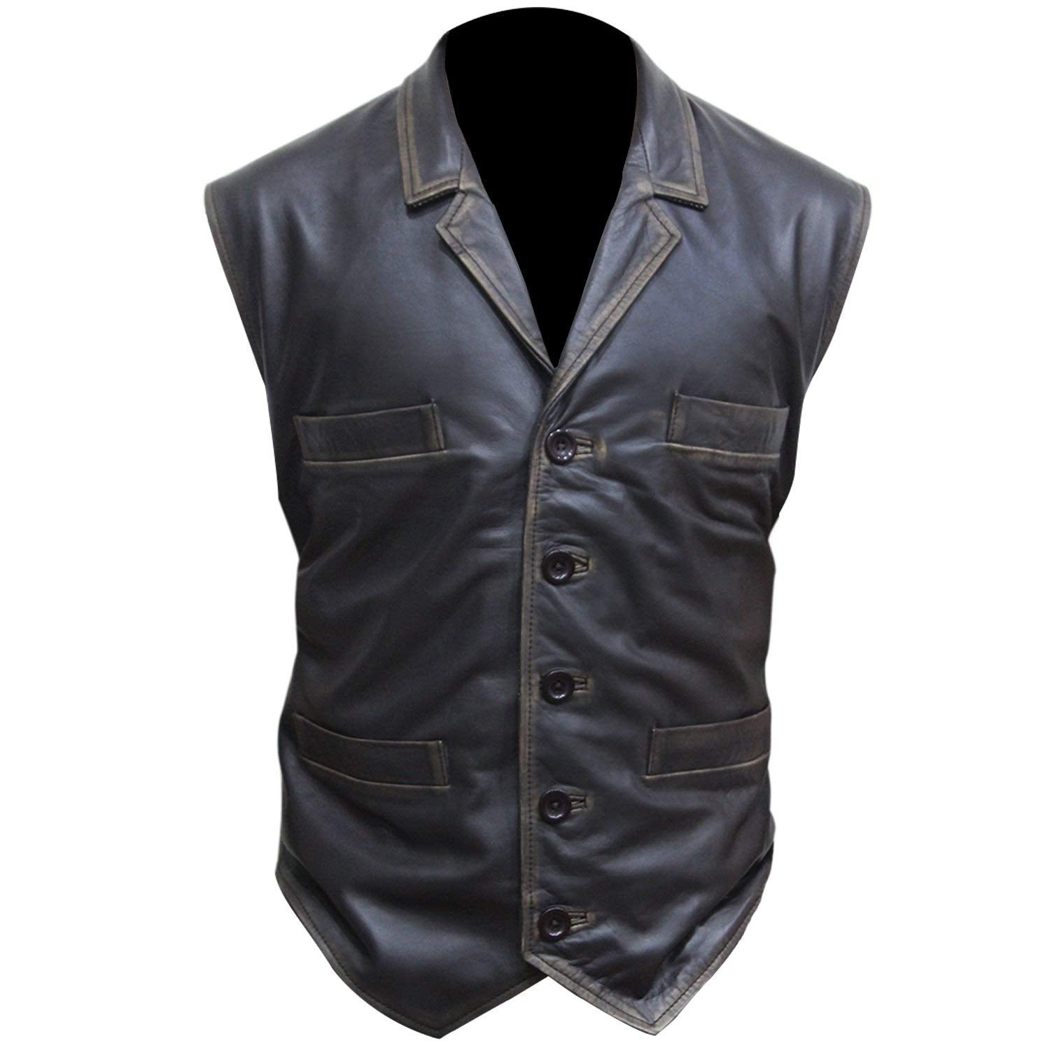 Hell on Wheels Cullen Bohannon Men’s Real Leather Vest Distressed Brown Western TV Series Inspired