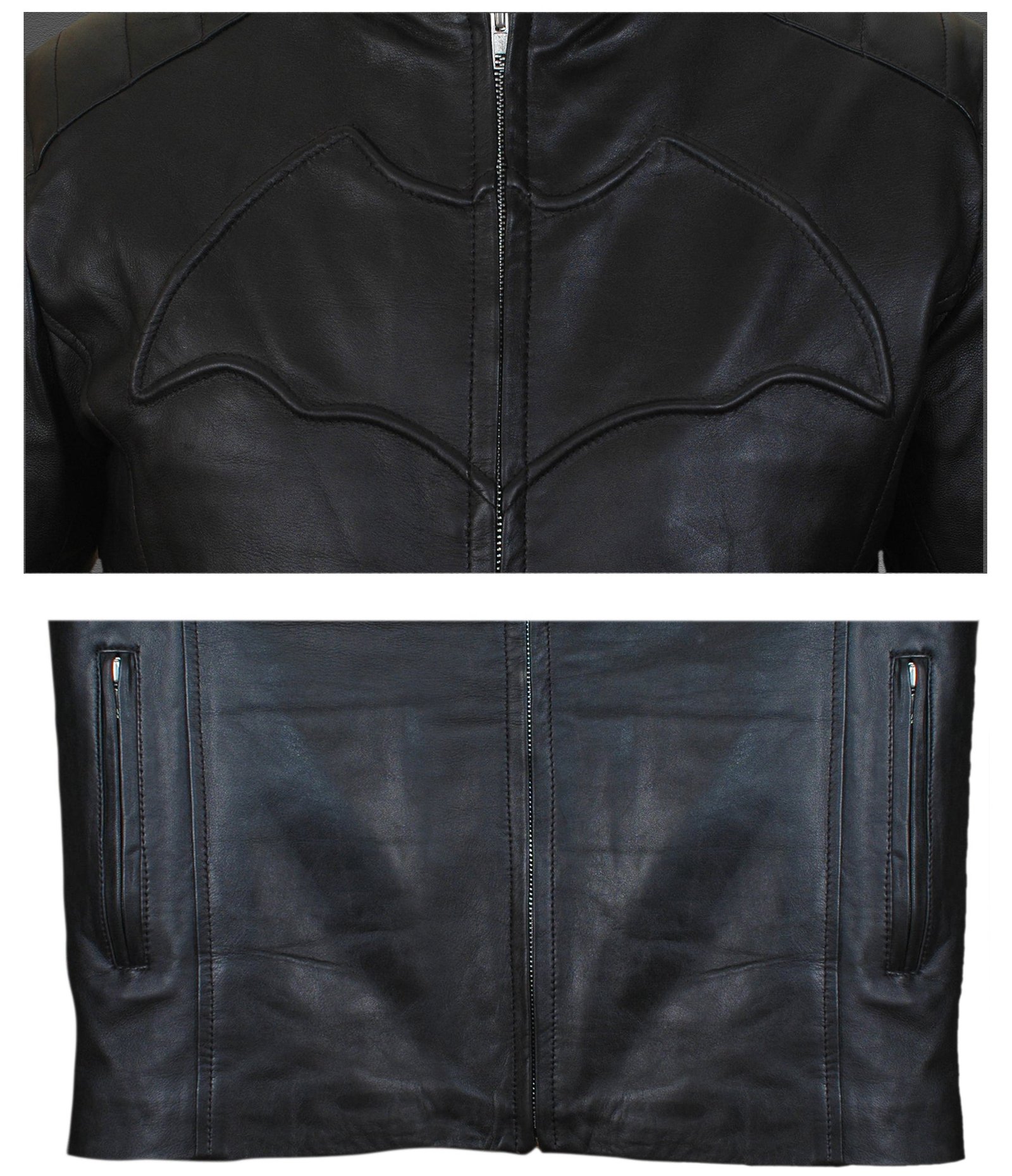 Batman Begins Black Leather Jacket Christian Bale Inspired Superhero Replica - Image 4