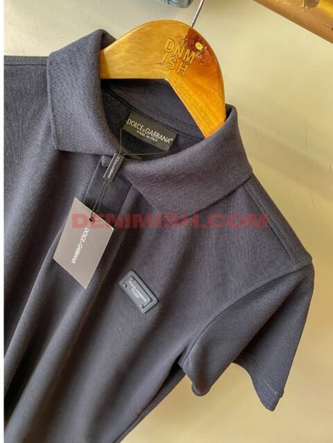 DOLCE & GABBANA REGULAR FIT PLAIN METAL PATCH LOGO | BLACK PEARL