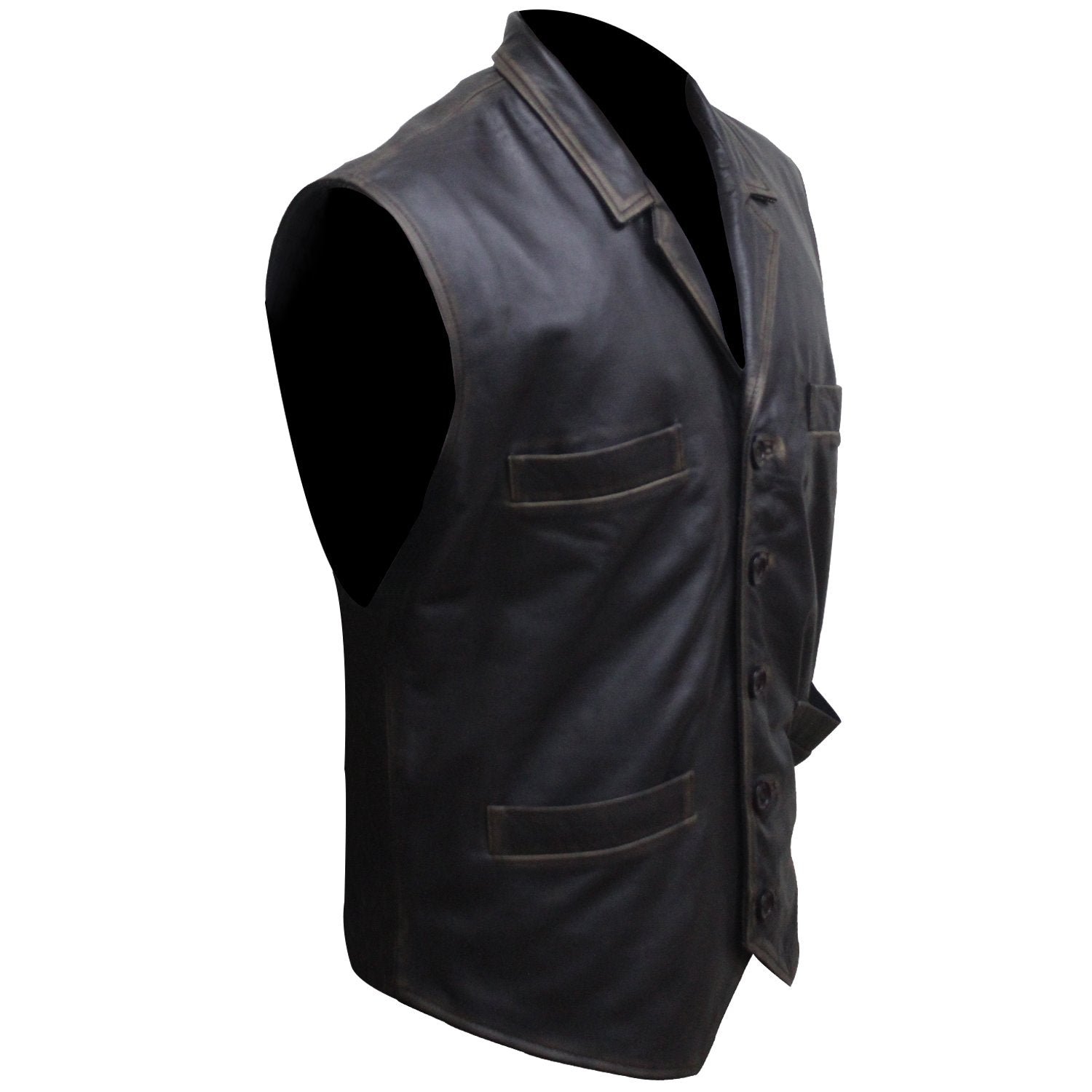 Hell on Wheels Cullen Bohannon Men’s Real Leather Vest Distressed Brown Western TV Series Inspired - Image 2