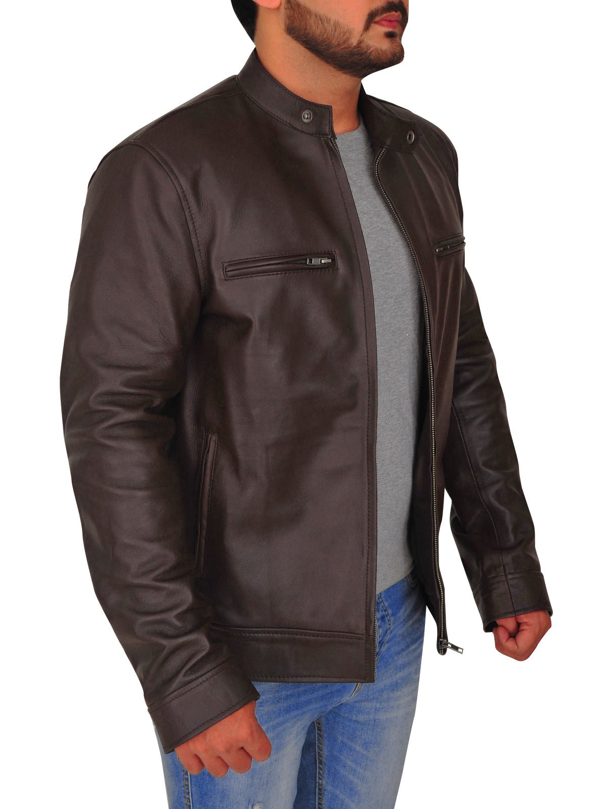Men’s Brown Leather Jacket Classic Vintage & Casual Outerwear - Image 2