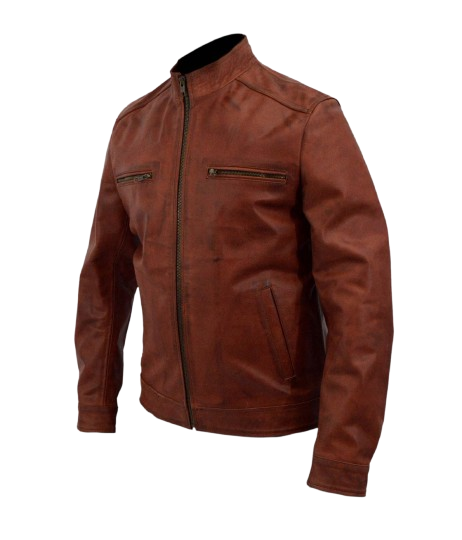 Men’s Brown Genuine Cowhide Leather Jacket Classic Biker & Casual Jacket - Image 3