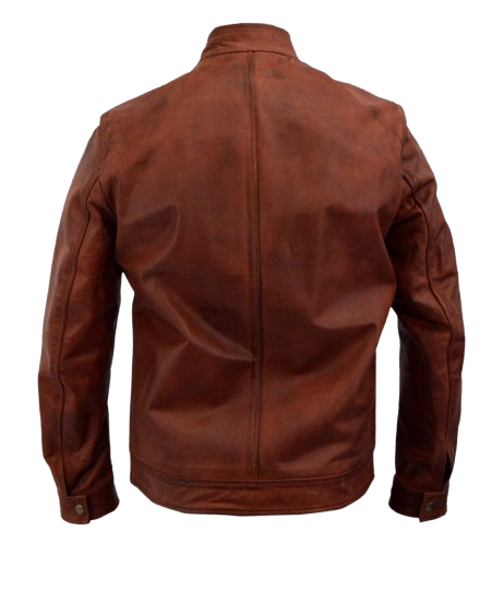 Men’s Brown Genuine Cowhide Leather Jacket Classic Biker & Casual Jacket - Image 4