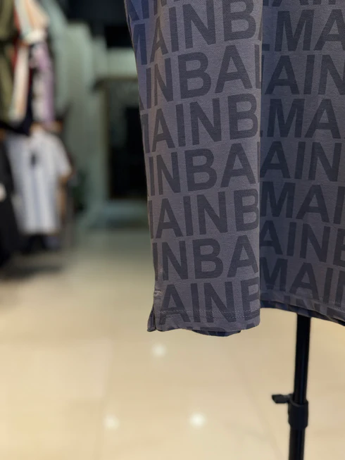 BALMAIN PARIS PREMIUM MEN'S PRINTED POLO SHIRT | BROWN - Image 5