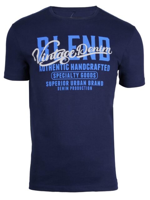 BLEND. CREW NECK-MANS-TEE SHIRT | BLUE