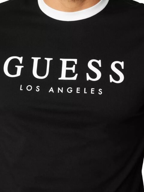 GUESS KIRK LOGO CREW TEE | BLACK