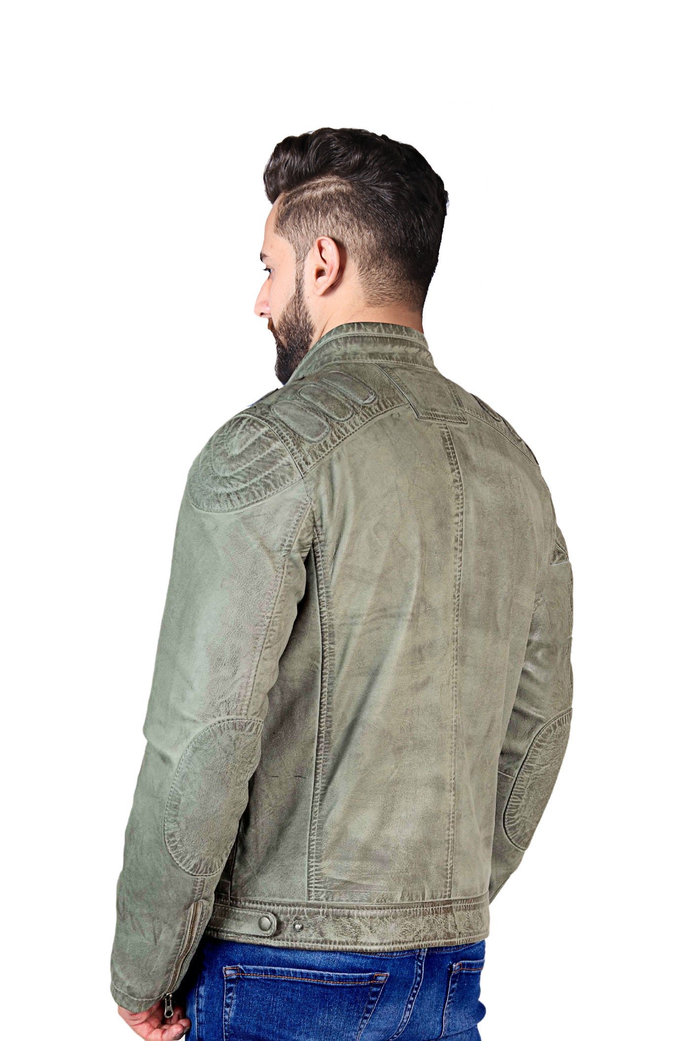 Gipsy by Mauritius GMCHARDY Men’s Leather Jacket Dusty Green / Gray Premium Leather Outerwear - Image 2