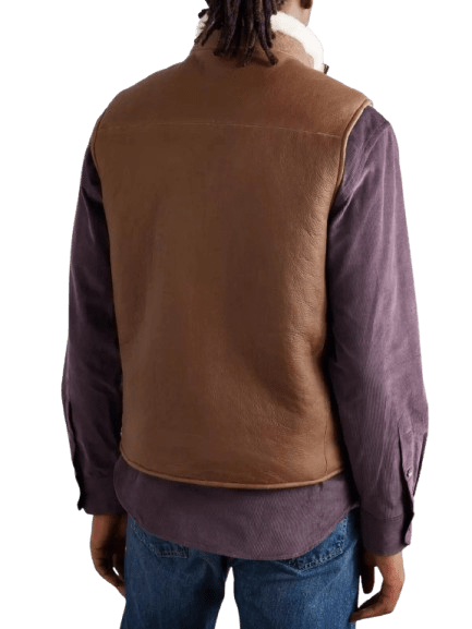 Paul Smith Reversible Shearling Gilet Premium Brown Double-Sided Luxury Vest - Image 3