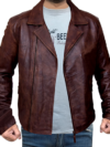 Men’s Captain America Biker Brown Leather Jacket Genuine Sheepskin Leather Jacket