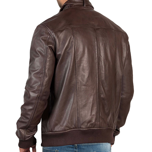 Men’s Dark Coffee Brown Sheepskin Leather Jacket Premium Genuine Leather Jacket - Image 3