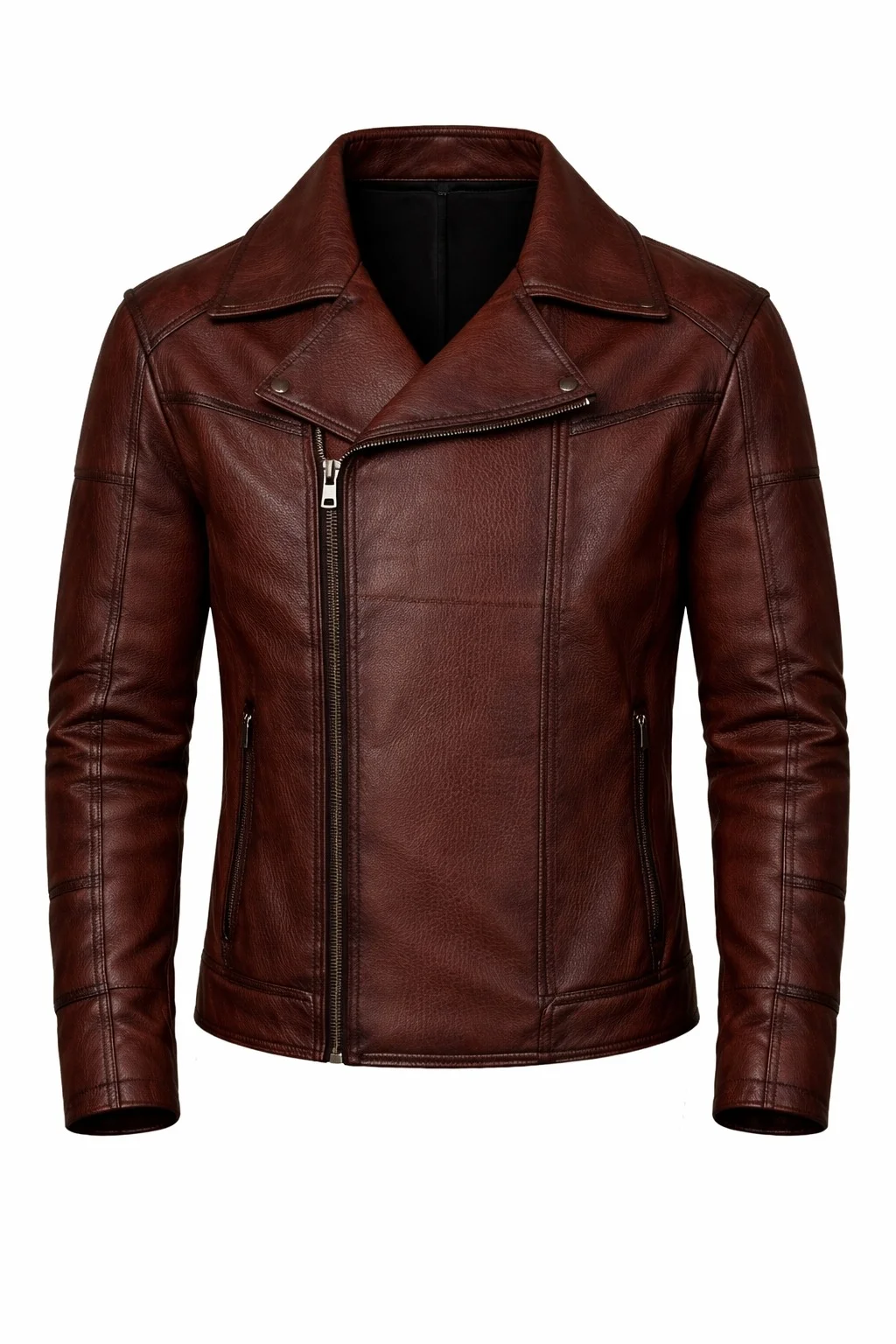 Men’s Brown Leather Biker Jacket WWE Edge Inspired Leather Jacket - Image 3