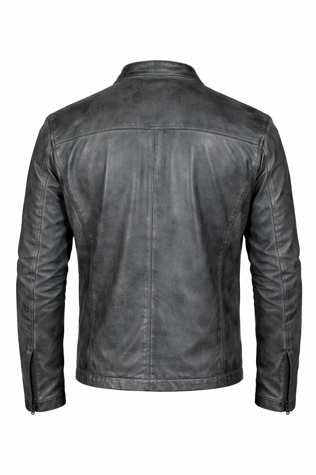 Men’s Dark Grey Genuine Lamb Nappa Leather Jacket Premium Soft Leather Jacket - Image 4