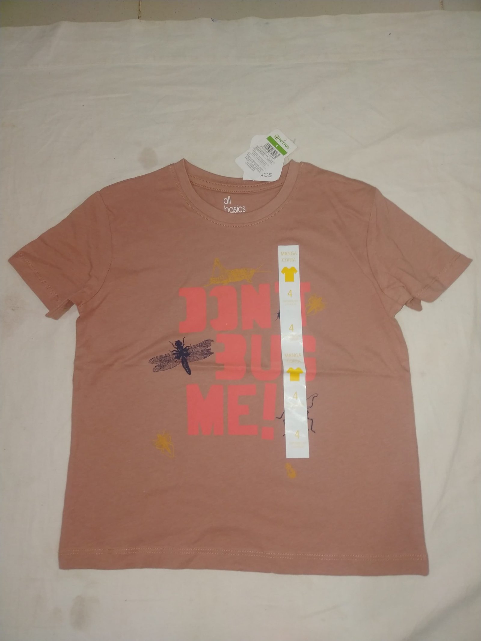 ALL BASICS BUGS PRINTED KIDS TEE | LIGHT BROWN