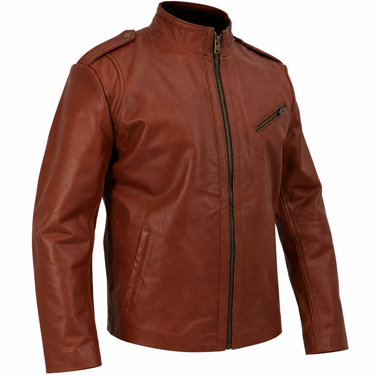 Men’s Ash Williams Brown Genuine Leather Jacket – Ash vs Evil Dead Style Biker Jacket - Image 5