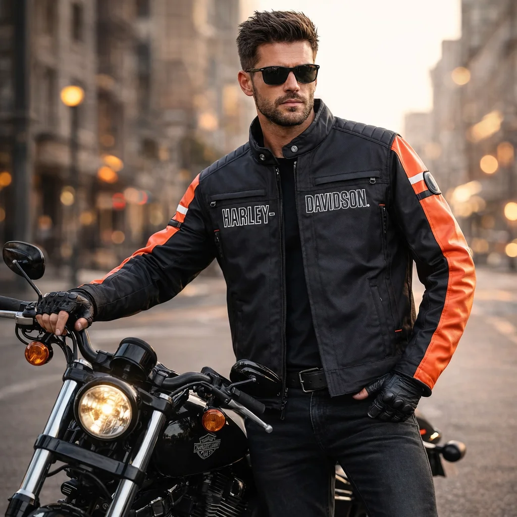 Harley-Davidson Hazard Textile Waterproof Jacket - Orange