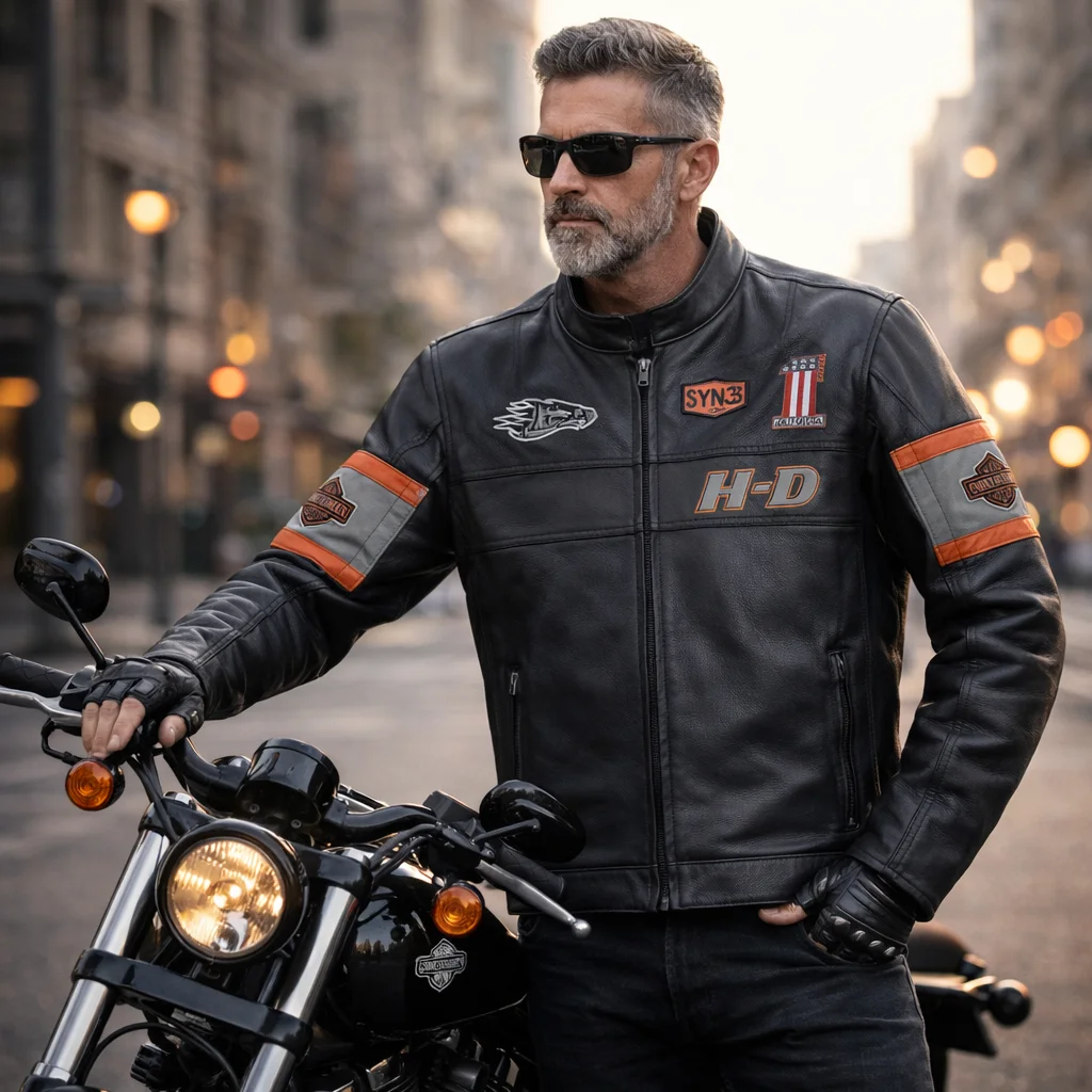 Harley-Davidson Leather Maker H-D Screaming Bald Eagle Rider Vintage Biker Black Jacket