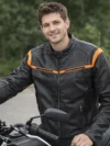 Harley-Davidson Men's Capitol Triple Vent System 2.0 Leather Jacket - Harley Black & Harley Orange