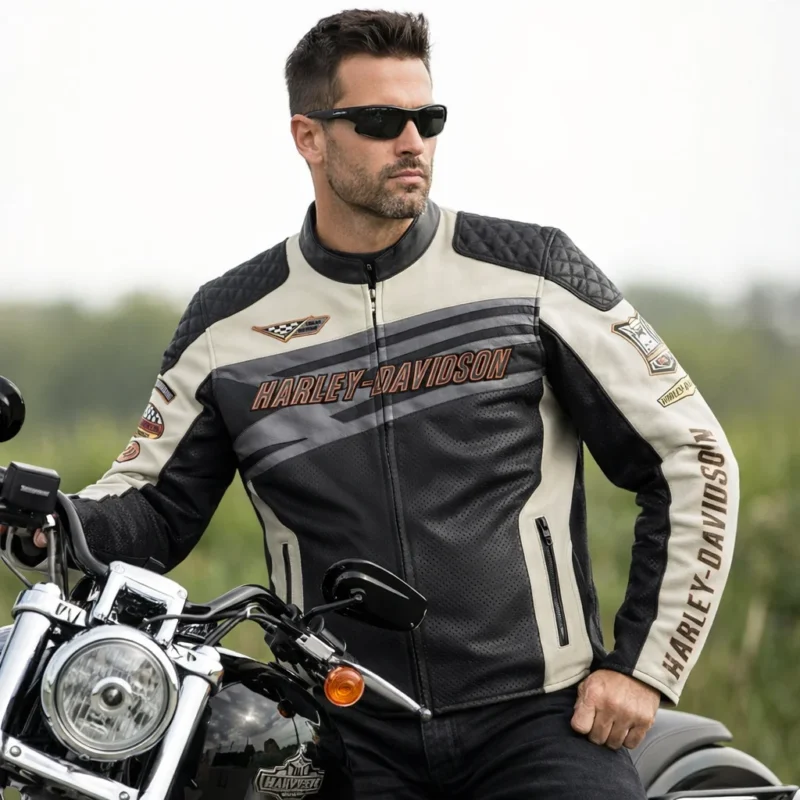 Harley-Davidson SPROCKET Racing Perforated Leather Jacket - Swagxo