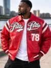 Pelle Pelle Encrusted Varsity Plush RED