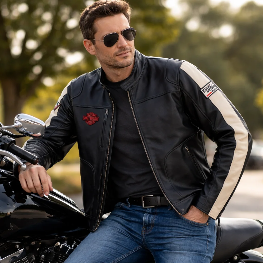 Harley Davidson Men's Enduro Leather Riding Jacket