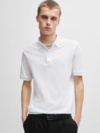 HUGO BOSS DERESO COTTON PIQUE SLIM FIT POLO | WHITE