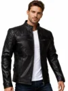 Men’s Black Genuine Leather Biker Jacket David Beckham Inspired Motorcycle Jacket