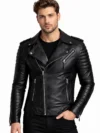 Men’s Diamond Quilted Kay Michael Soft Leather Black Slim Fit Biker Jacket Premium Motorcycle Style