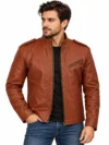 Men’s Ash Williams Brown Genuine Leather Jacket – Ash vs Evil Dead Style Biker Jacket