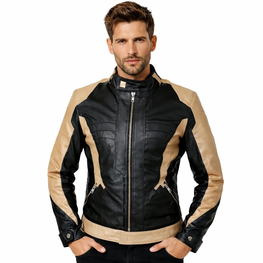 Flesh & Hide Men’s Overwatch Soldier 76 John “Jack” Morrison Synthetic Leather Jacket Cosplay & Streetwear