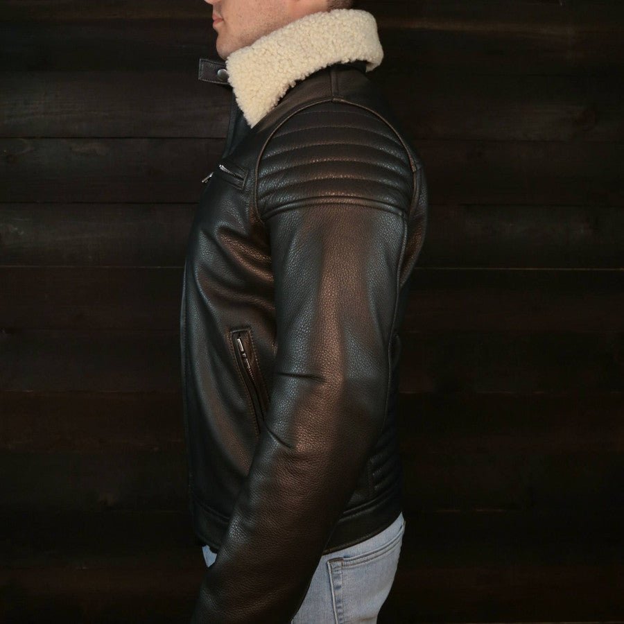 Mens Pilot Racer Jacket With Detachable Collar - Image 7