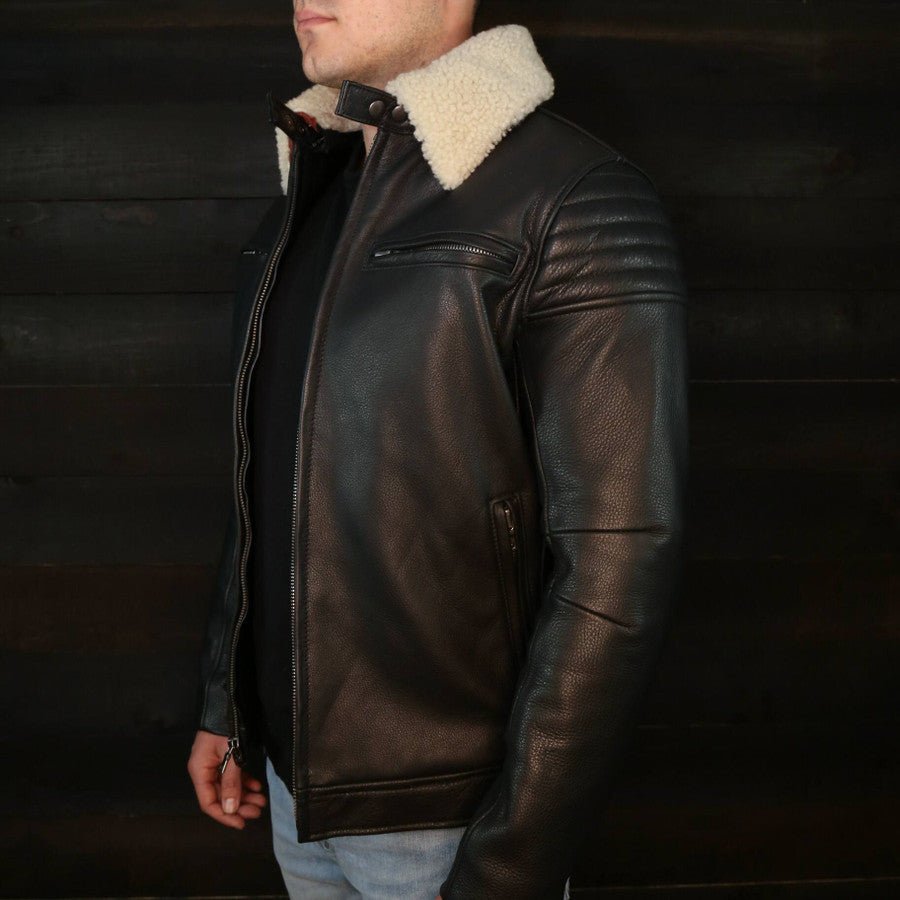 Mens Pilot Racer Jacket With Detachable Collar - Image 6
