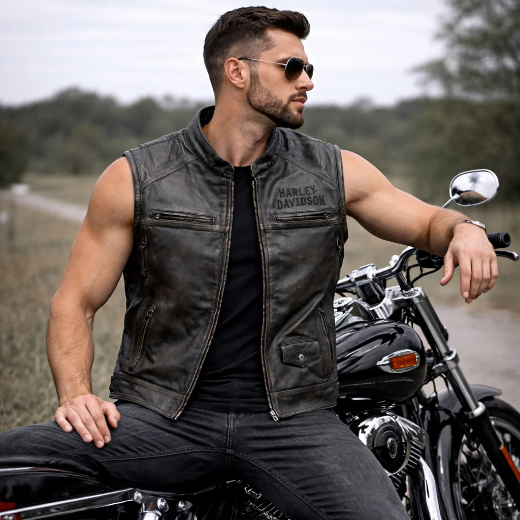 Harley-Davidson Dauntless Convertible 2-in-1 Ironwood Genuine Cow Leather Jacket - Image 3