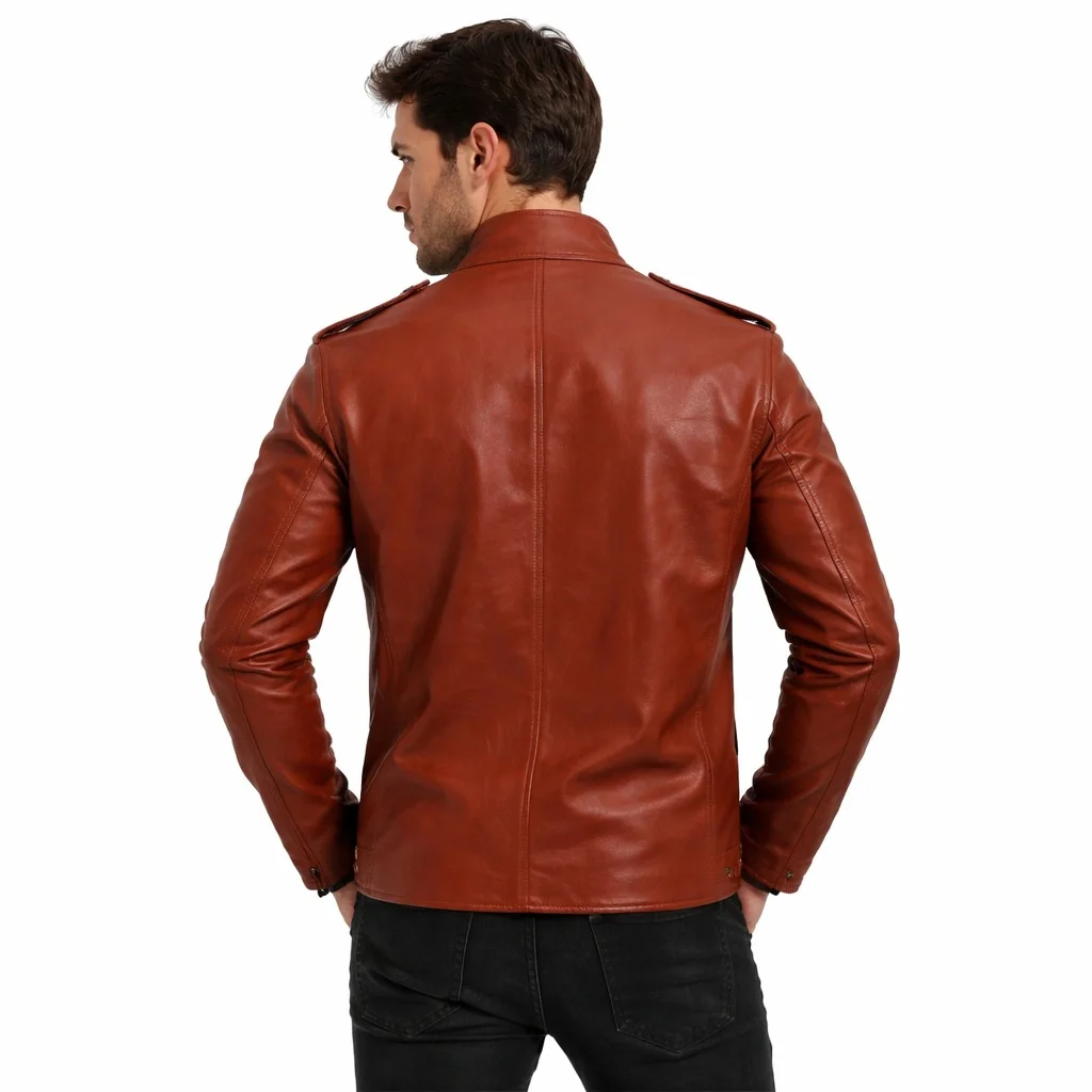 Men’s Ash Williams Brown Genuine Leather Jacket - Image 2