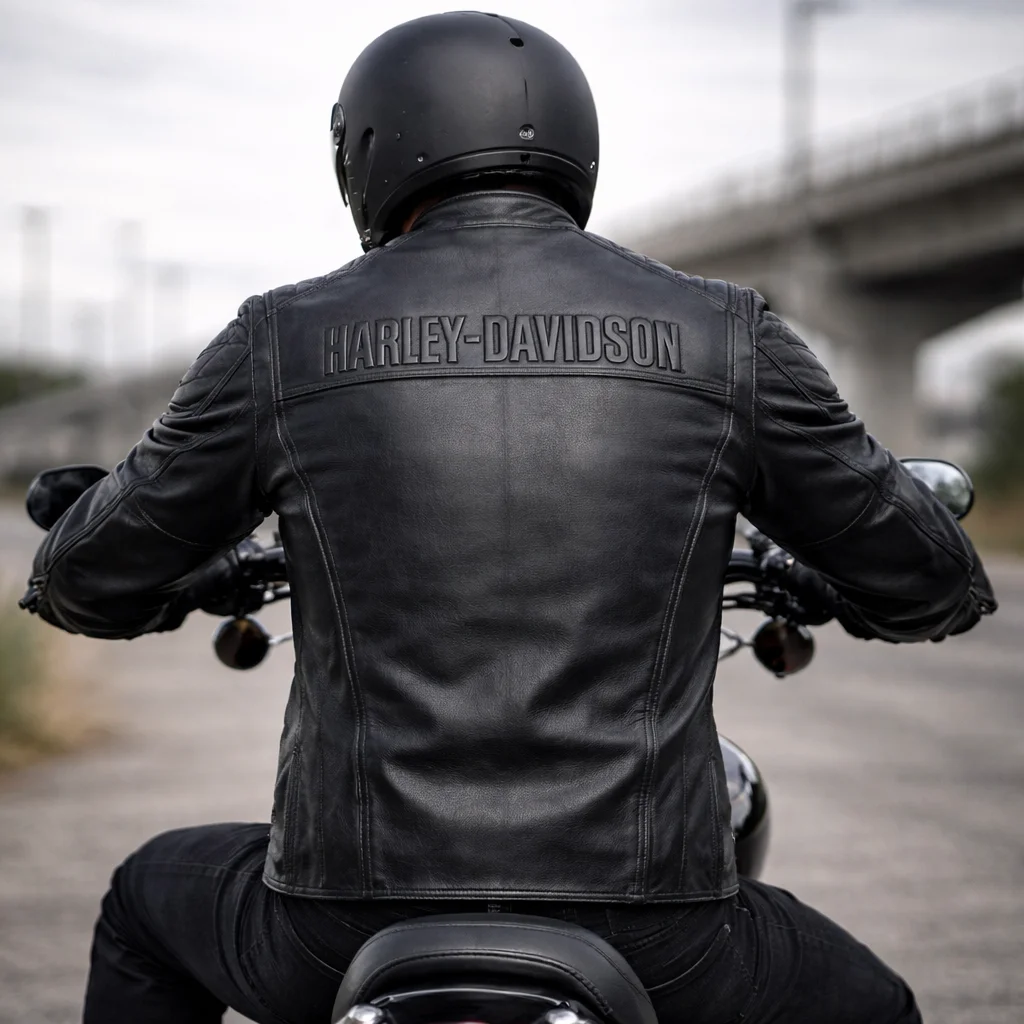 Harley-Davidson Men's Midway Distressed Leather Jacket, Charcoal - Image 2
