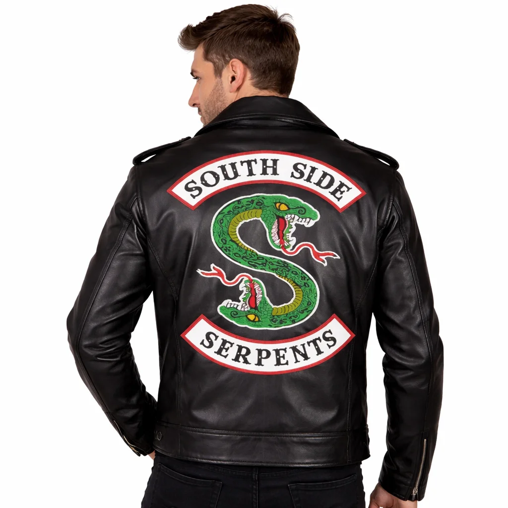 Men’s Black Cowhide Leather Biker Jacket Classic Motorcycle Jacket - Image 2