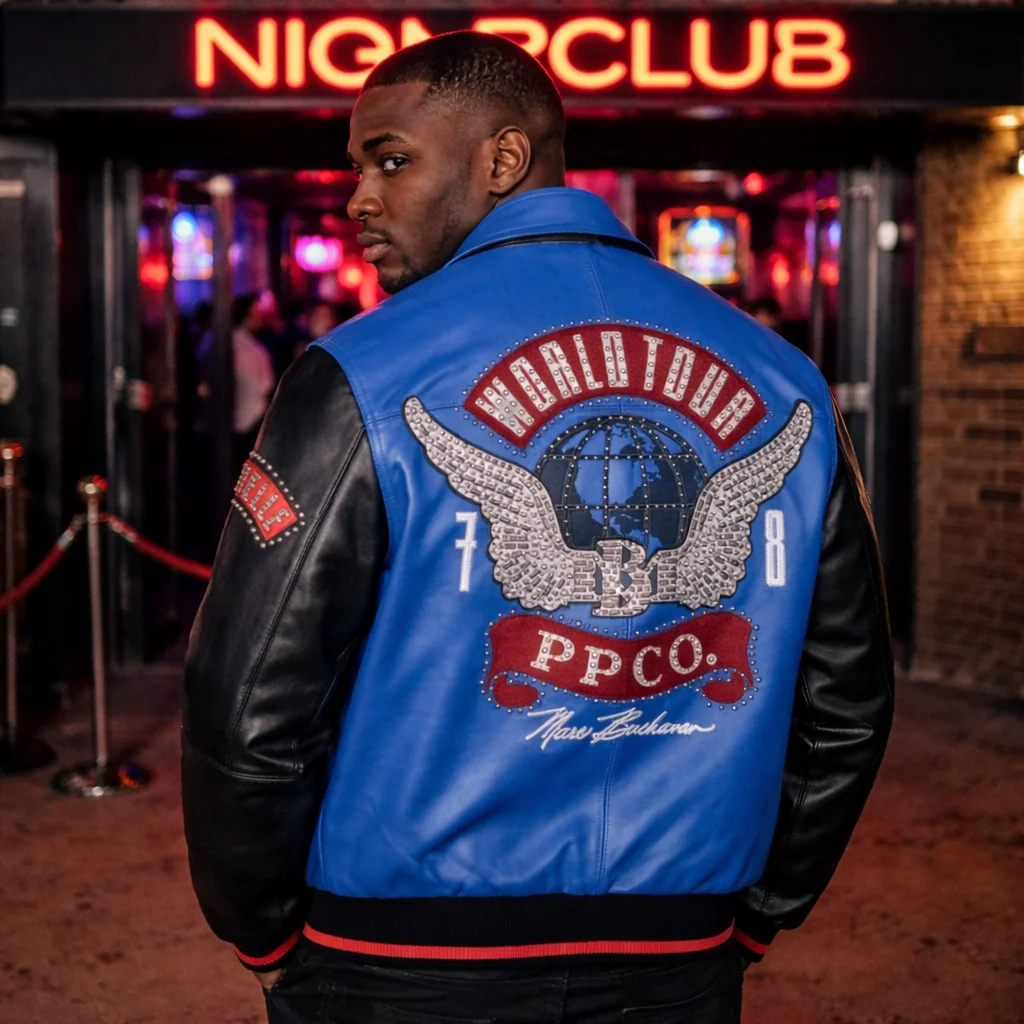 Pelle Pelle World Tour PPCO Jacket Blue & Black - Image 2