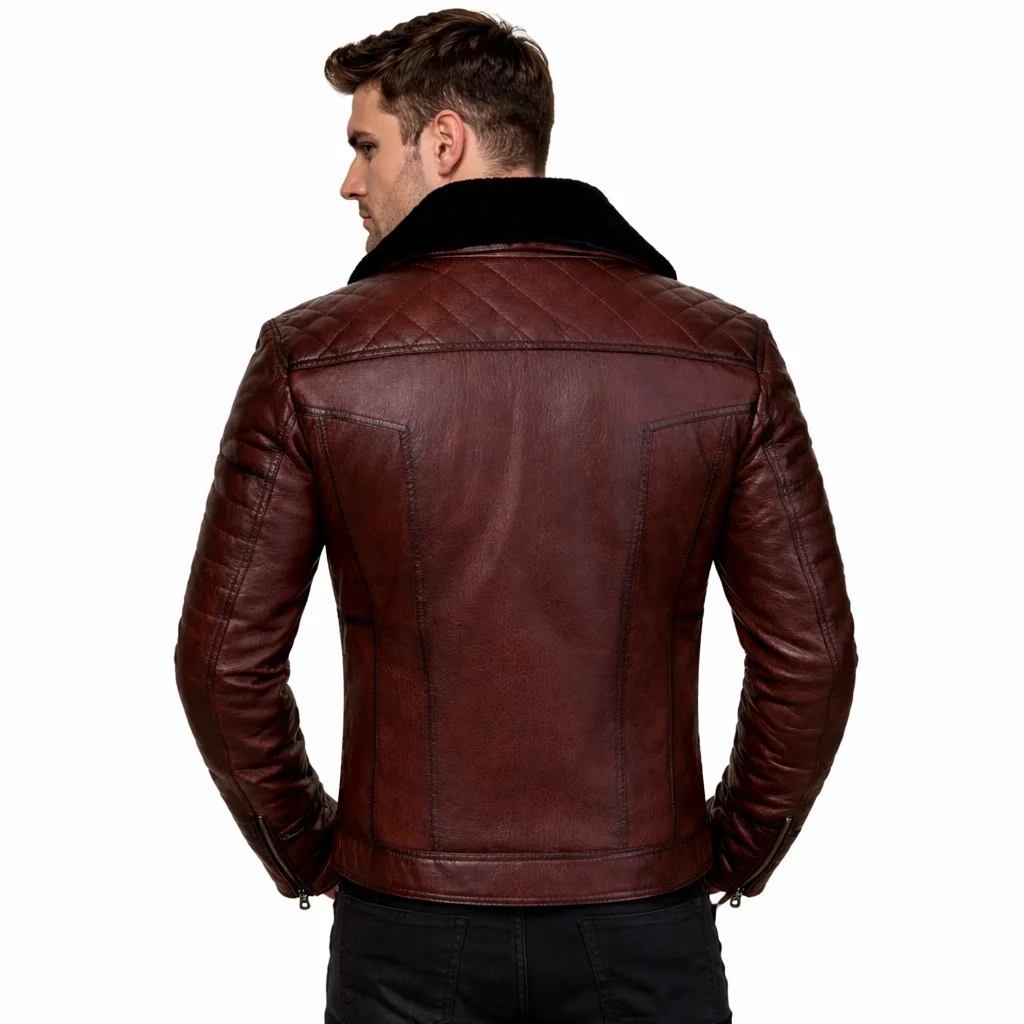 Men’s Brown Leather Biker Jacket WWE Edge Inspired Leather Jacket - Image 2