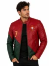 CR7 Ronaldo Portugal-inspired Football Biker Leather Jacket