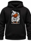 Halloween Pumpkin Mummy Graphic Hoodie – Jet Black