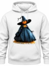 Halloween Pumpkin Witch Graphic Hoodie – Pure White