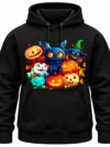 Cute Halloween Monster Pumpkin Graphic Hoodie – Jet Black