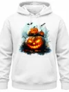 Halloween Jack-O'-Lantern Pumpkin Graphic Hoodie – Pure White